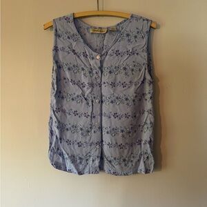 Medium Button Down Tank floral